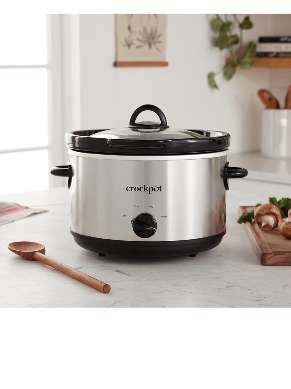 Crock-Pot Slow Cooker with Black Trim 5 quart in Stainless Steel